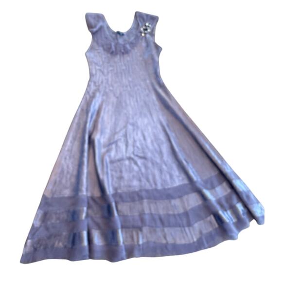 Komarov Lilac Jewel Embellished Raw Hem Sleeveless Dress Size M